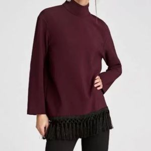 Zara Burgundy High Neck Top